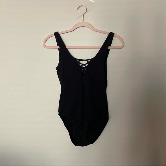 Divided H&M Black Corset Sleeveless Bodysuit - Picture 1 of 6